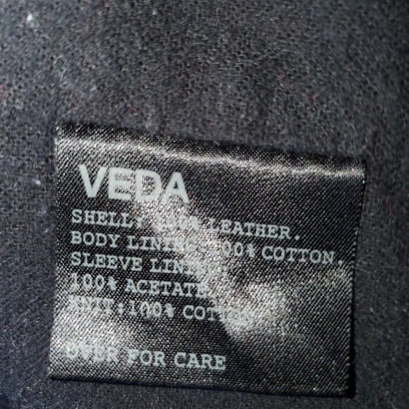 VEDA NYC Gray Black Suede Leather Funnel Neck Crop Jacket Small - Picture 10 of 15